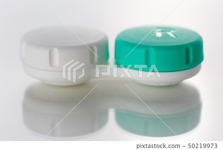 Contact lens case isolated on white 50219973