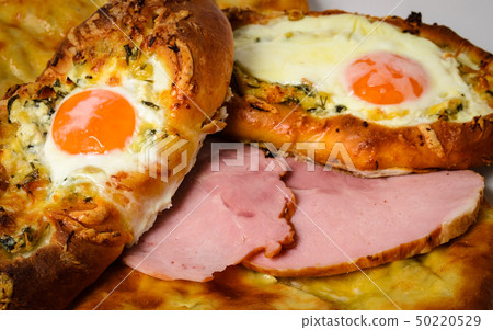 Adjar khachapuri with egg Adjar khachapuri with egg 50220529