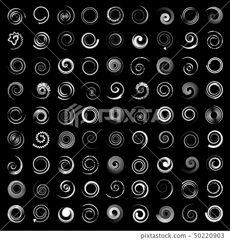 Design elements set. 81 spiral icons. Design elements set. 81 spiral icons. 50220903