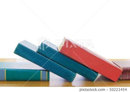 old book red - green. heap are interior library 50221454