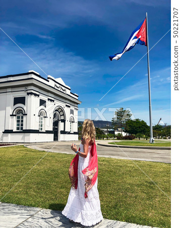 Tourism in Cuba. Woman in city of Santiago de Cuba Tourism in Cuba. Woman in city of Santiago de Cuba 50221707