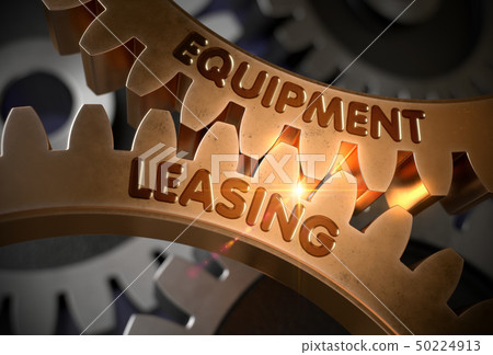 Equipment Leasing Concept. Golden Gears. 3D Illustration. 50224913