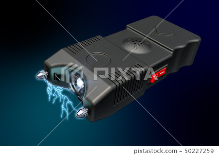Stun Gun on black background. 3D rendering 50227259