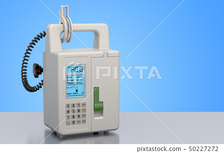 Infusion pump on the desk, 3D rendering 50227272