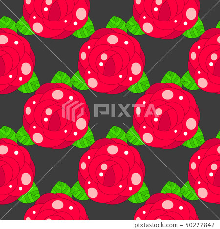 Seamless floral pattern with red rose , Vector - Stock Illustration ...