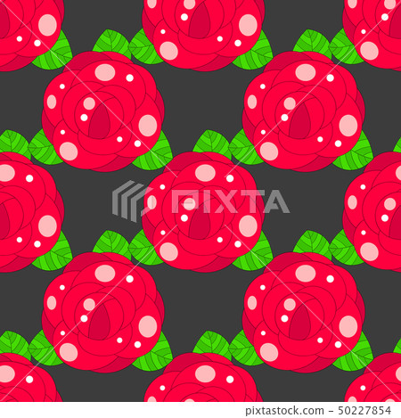 Seamless floral pattern with red rose , Vector - Stock Illustration ...