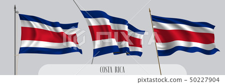 Set of Costa Rica waving flag on isolated background vector illustration 50227904