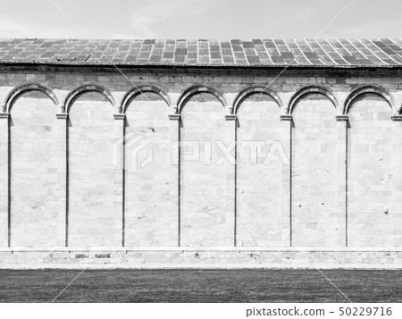 Marble wall of Monumental Cemetery in Pisa, Tuscany, Italy Marble wall of Monumental Cemetery in Pisa, Tuscany, Italy 50229716