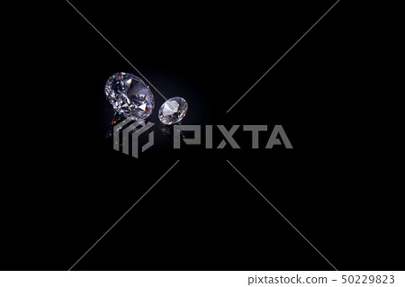 Two beautiful crystals on a deep black mirror Two beautiful crystals on a deep black mirror 50229823