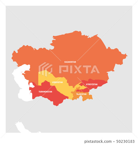 Central Asia Region. Map of countries in central part of Asia. Vector illustration Central Asia Region. Map of countries in central part of Asia. Vector illustration 50230183