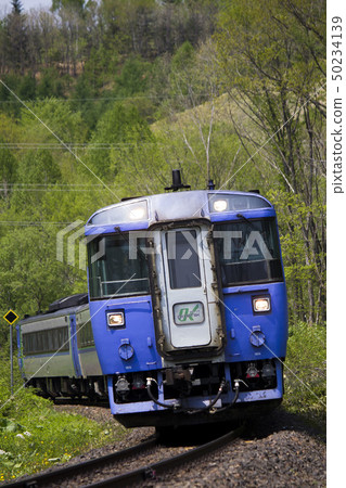 Limited express Okhotsk over forest 50234139