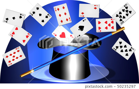 Playing cards magic and top hat Playing cards magic and top hat 50235297