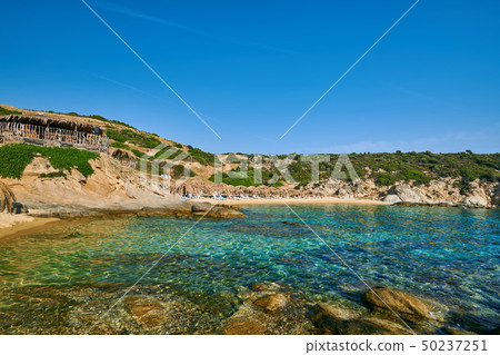 Beautiful beach and rocky coastline landscape in 50237251