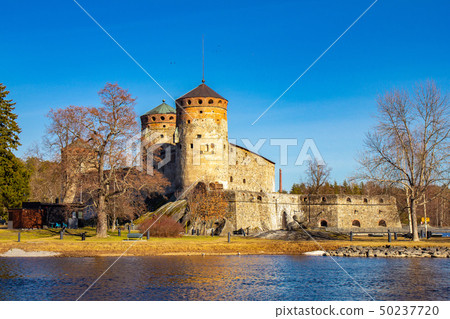 Beautiful view of Olavinlinna, Olofsborg ancient fortress, the 15th-century medieval three - tower Beautiful view of Olavinlinna, Olofsborg ancient fortress, the 15th-century medieval three - tower 50237720