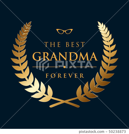 The Best Grandma Award.Golden Emblem. Isolated 50238873