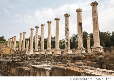 Ruins of amphitheater in the ancient Roman city. 50239162