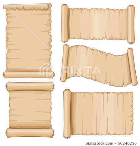 Ancient parchment vector scrolls. Aged scrolling blank paper Ancient parchment vector scrolls. Aged scrolling blank paper 50240256