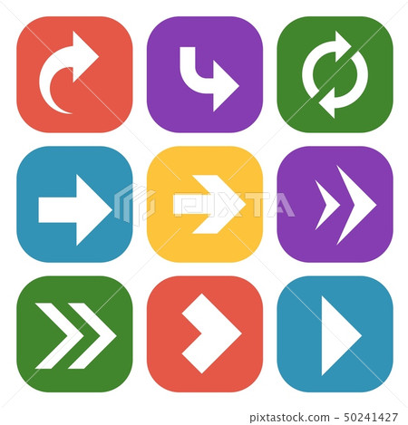 Arrows button. Colourful paper signpost down up with rounded circle arrowheads for website Arrows button. Colourful paper signpost down up with rounded circle arrowheads for website 50241427