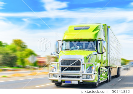 American Truck Cab on the highway. 50241823