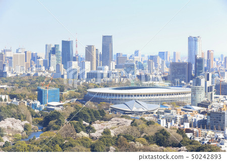Tokyo New National Stadium under construction (photographed on April 3, 2019) Tokyo New National Stadium under construction (photographed on April 3, 2019) 50242893