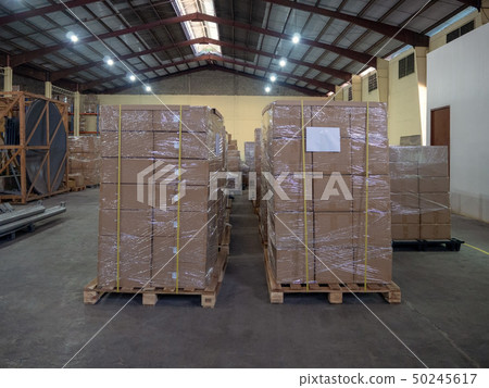 [Logistics] Cardboard loaded on pallets 50245617