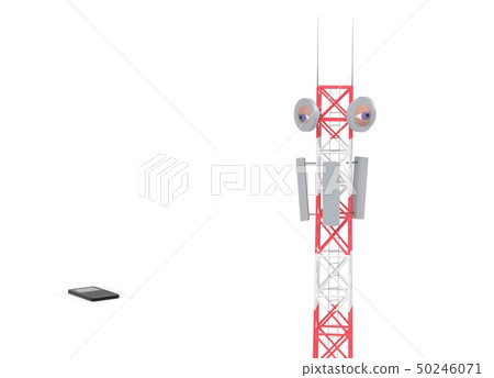 Mobile cellular network tower survivance phone location eye on antenna 3d illustration Mobile cellular network tower survivance phone location eye on antenna 3d illustration 50246071