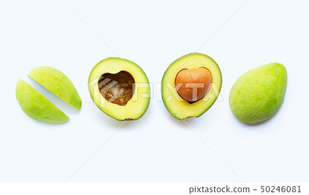 Avocado on white background. 50246081