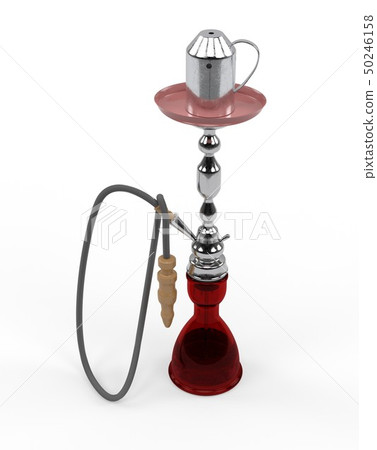 East relax red shisha for smoking tobacco from glass and metall material 3d illustration 50246158