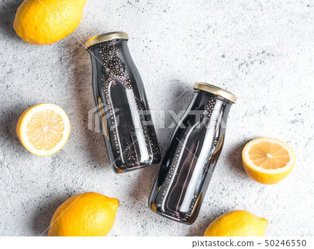 Detox activated charcoal black chia lemon water Detox activated charcoal black chia lemon water 50246550