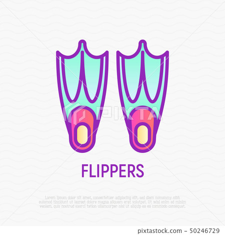 Flippers thin line icon. Vector illustration 50246729