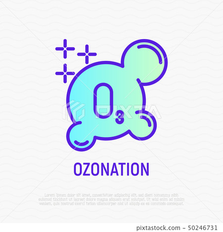 Ozonation thin line icon. Vector illustration 50246731