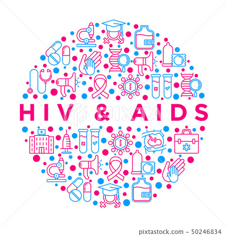 HIV and AIDs concept in circle 50246834