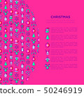 Christmas concept with thin line icons 50246919
