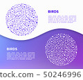 Birds concept in circle with thin line icons 50246996
