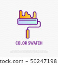 Paint roller thin line icon. Vector illustration 50247198