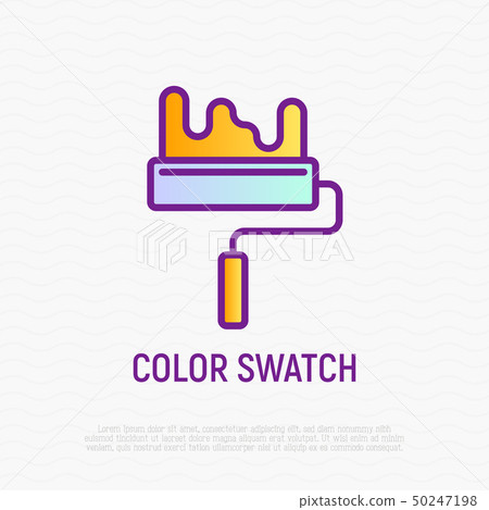 Paint roller thin line icon. Vector illustration 50247198