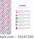 Allergy concept with thin line icons 50247200