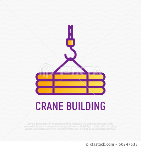 Crane thin line icon. Modern vector illustration 50247535