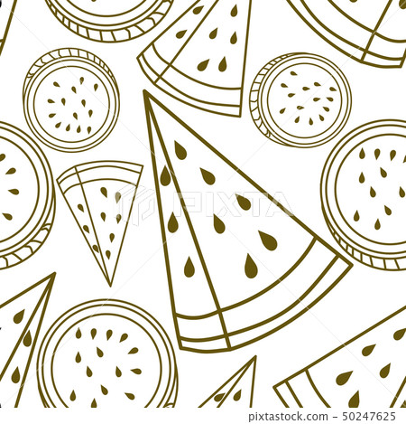 Watermelon Fruit Pattern Seamless Vector Template 50247625
