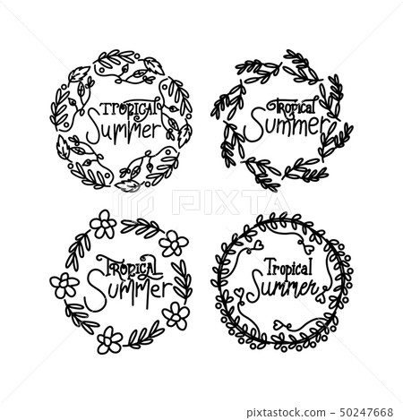 Summer Script Text Template Vector - Stock Illustration [50247668] - PIXTA