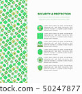 Security and protection concept with line icons 50247877