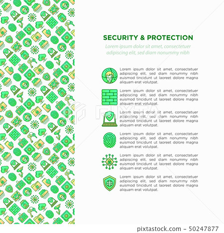 Security and protection concept with line icons 50247877