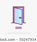 Opened door thin line icon. Vector illustration 50247934