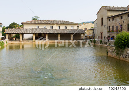Bagno Vignoni main square view, Tuscany, Italy Bagno Vignoni main square view, Tuscany, Italy 50248800