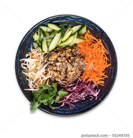 Bun bo nam bo asian food on white background Bun bo nam bo asian food on white background 50249785