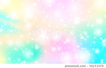 Unicorn rainbow background. Holographic sky 50251479
