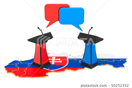 Slovak Debate concept, 3D rendering 50252352