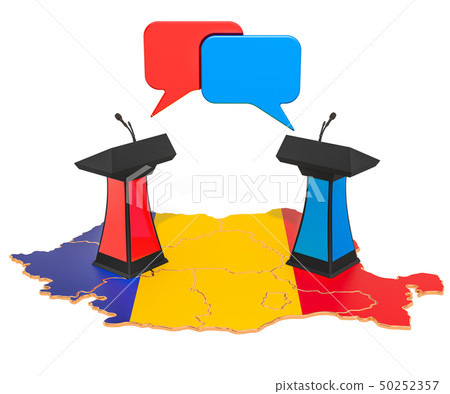 Romanian Debate concept, 3D rendering 50252357