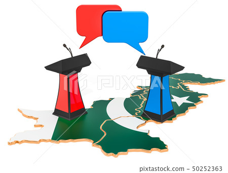 Pakistani Debate concept, 3D rendering 50252363