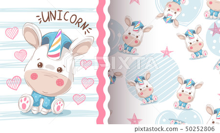 Cute love unicorn - seamless pattern. Cute love unicorn - seamless pattern. 50252806